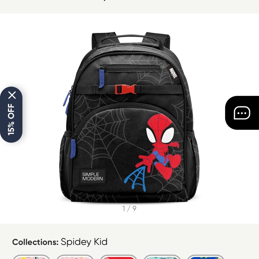 Simple Modern Spidey Kid Black and Red Kids Backpack